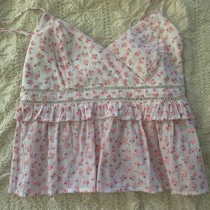 Mi ami pink floral cami shirt